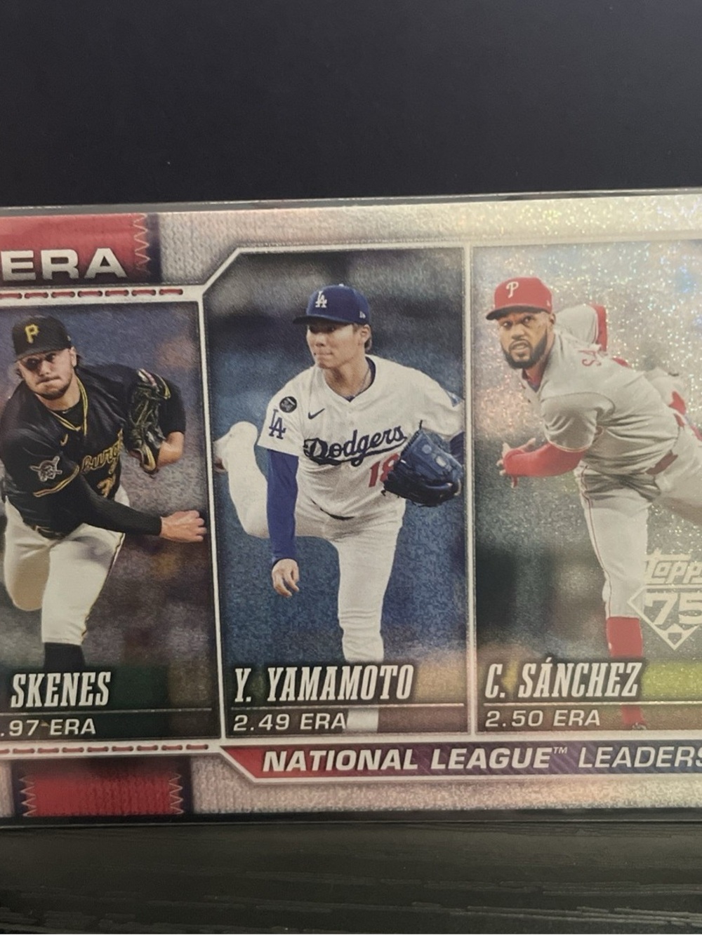 2026 SERIES 1 NL LEAGUE LEADERS SKENES, YAMAMOTO, SANCHEZ #203 SANDGLITTER